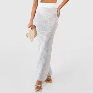Summer Beach Crochet Maxi Skirt Cover-Up